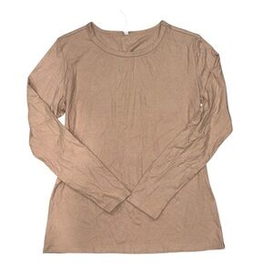 316. NWT Women's Tan Long Sleeve Basic Top Size XXL